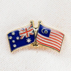 Malaysia – Australia Friendship Flag Lapel Pin - Badges and Promotions Australia