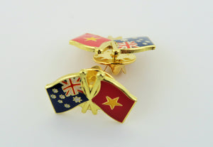 Australian Vietnam Friendship Duel Flag Lapel Pin | Badges and Promotions Australia
