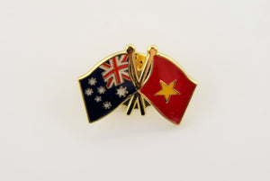Australian Vietnam Friendship Duel Flag Lapel Pin | Badges and Promotions Australia

