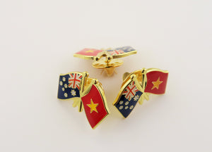 Australian Vietnam Friendship Duel Flag Lapel Pin | Badges and Promotions Australia

