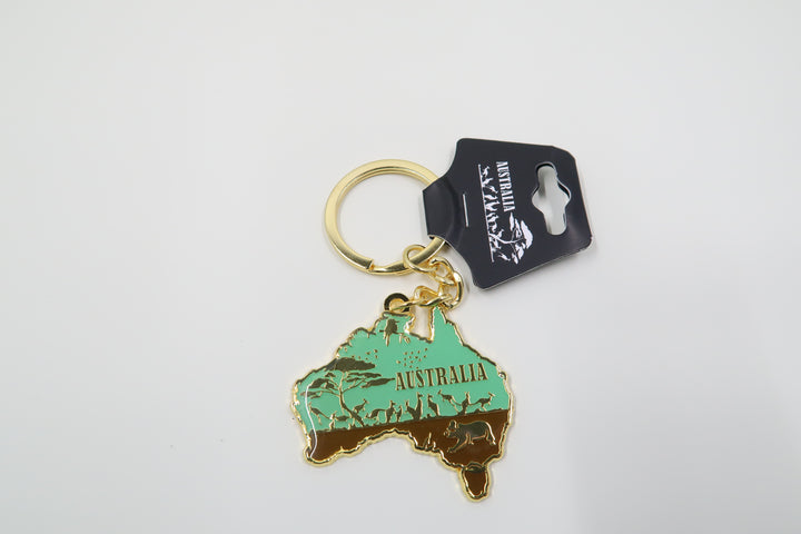 Australia Map and Animals Keychain | Badges and Promotions Australia
