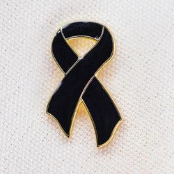 Black Ribbon Lapel Pin - Badges and Promotions Australia