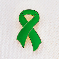 Dark Green Ribbon Lapel Pin - Badges and Promotions Australia