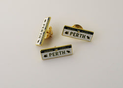 PERTH Number plate lapel pin small - Badges and Promotions Australia
