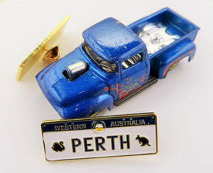 Perth Large Number Plate Lapel Pin | Badges and Promotions Australia
