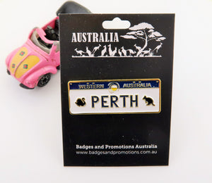 Perth Large Number Plate Lapel Pin | Badges and Promotions Australia
