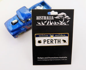 Perth Large Number Plate Lapel Pin | Badges and Promotions Australia
