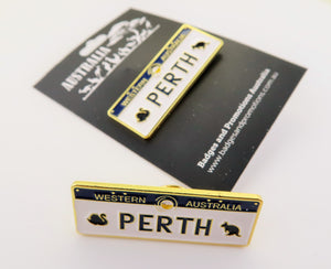 Perth Large Number Plate Lapel Pin | Badges and Promotions Australia
